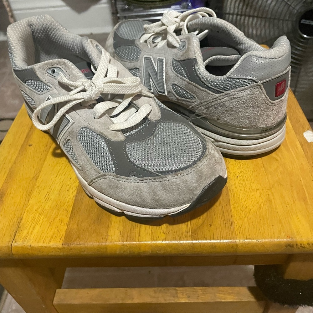 New Balance Gray and White Sneakers